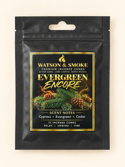 Watson & Smoke Evergreen Encore — bag of 15 regular incense cones