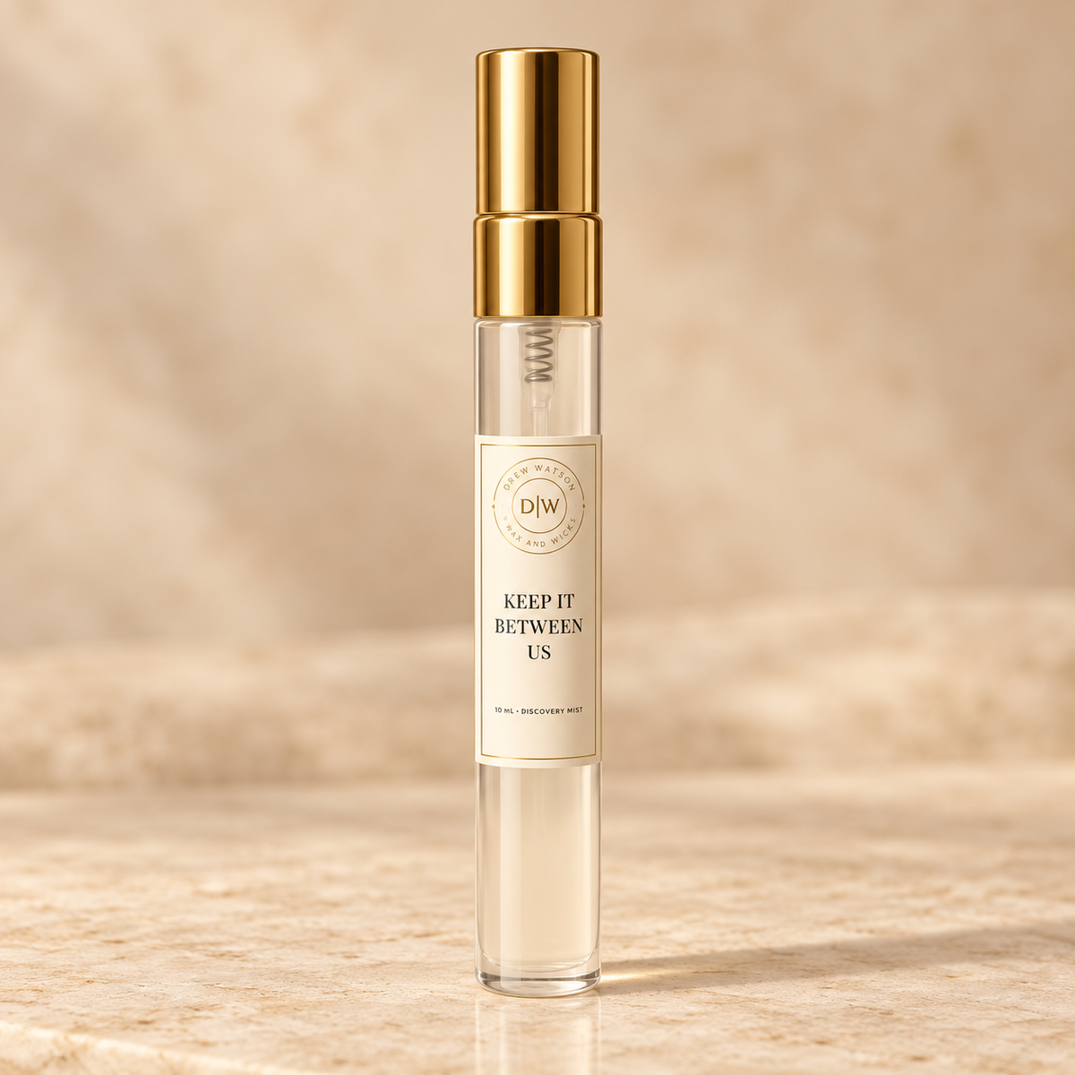 Keep It Between Us 10 mL Discovery Mist — slim bottle with gold cap